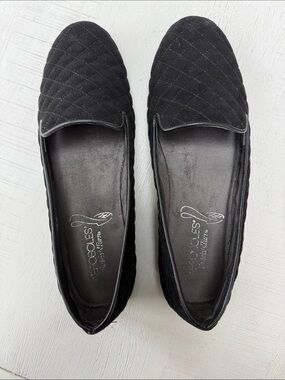 Aerosoles Quilted Black Slip-On Loafers for Women size 9